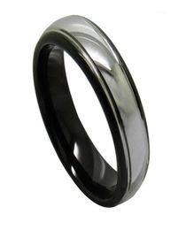 Vintage 6mm Width Black Rings for Men Tungsten Wedding Band Dome Band High Polished Silver Colour Outside 61316286485