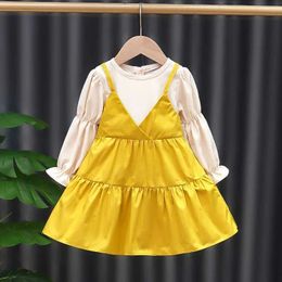 Girl's Dresses Kid Girl Dress Korean Style Casual Long Sleeve Toddler Dress Fashion Princess Costume Baby Girl Clothes Elegant Ball Gown A846