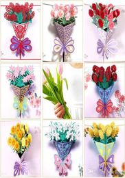 Mothers Day Greeting Cards Postcard 3D POP UP Flower Thank You MOM Happy Birthday Invitation Customised Gifts Wedding Paper225i7815159