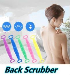 Back Scrubber Shower Double Sided Silicone Bath Body Brush Full Cover Shower Back Brush Soft Remove Horny Dirt Bath Towel Shower Z3217362
