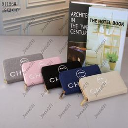 Classic Designer Wallets Women Wallet men Canvas Zipper purse Long Card Holders Coin Purses Lady Clutch Wallets 8 colors 291s