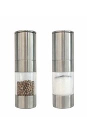 Manual Pepper Mill Salt Shakers Onehanded Pepper Grinder Stainless Steel Spice Sauce Grinders Stick Kitchen Tools RRA43951648301