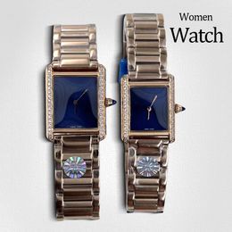 luxury modern Women Watch watches high quality designer watches Tank Watch 25 or 27MM Folding buckle Stainless Steel Casual Silver watchstrap movement watch