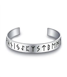 Norse Viking futhark runes bracelet Men Scandinavian Jewellery Vikings pagan for women bangle5137922