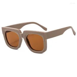 Sunglasses Thick Frame Women Men Vintage Brand Designer PC Sun Glasses Female Oversized Driving Goggles UV400