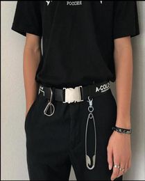 Fashion Punk Hiphop Large pin Trendy Belt Waist Chain Male Pants Chain Men Jeans Silver Metal Clothing Accessories Jewelry6204350