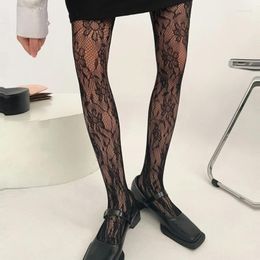 Women Socks Sexy Hollowed Out Sheer Fishnet Mesh Pantyhose Patterned Jacquard Tights Solid Colored Leggings Stocking