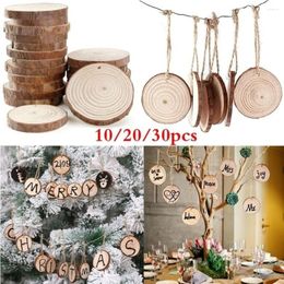 Christmas Decorations 10/20/30pcs Ornament Natural Round Wood Chips Slices Circles Log Discs For DIY Crafts Wedding Party Decor