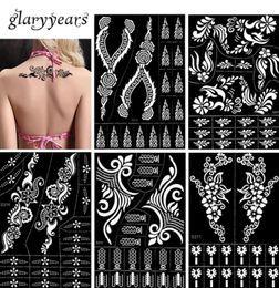 Whole30 Designs 1 Piece Large Henna Stencil Hollow Airbrush Paint Template Sexy Women Makeup Body Art Tattoo Stencil Temporar9023086