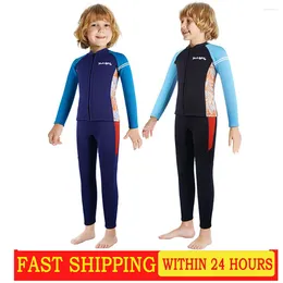 Women's Swimwear Children's Separate Wetsuit 2.5MM Long Sleeve Warm Outdoor Cold Protection Sunblock UPF50 Swimming Surf Suit Neoprene