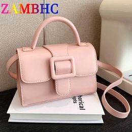 Evening Bags 2024 Cute Short Handle Shoulder Crossbody For Women PU Leather Handbags And Purses Trend Thick Belt Design Lady Samll Totes