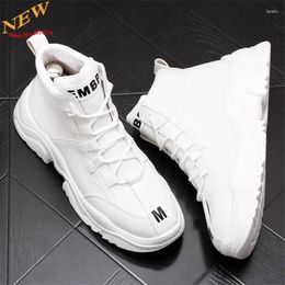 Casual Shoes Fashion Leather Hip-hop Men Thick Bottom Sports Sneakers Trainers Zapatillas Hombre