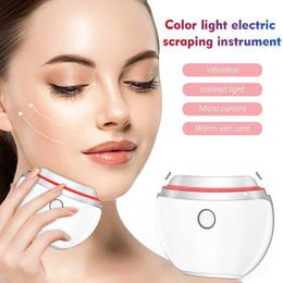 Home Beauty Instrument Colour light electric scraper heating vibration facial massager melon sand board lifting and weight loss tool Q240508