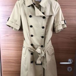 HOT CLASSIC! Women Fashion England Summer Short Sleeved Dress Trench Coat/high quality Brand Design Double Breasted Trench coat/cotton fabric size S-XXXXXL