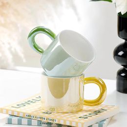 Mugs Nordic Mug Pearl Glaze Ceramic Cup Lovers With High Beauty Ins Wind Children's Water Office Coffee