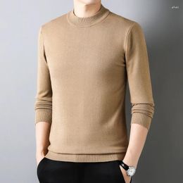 Men's Sweaters Half Turtleneck Knitwear Sweater Autumn/Winter Mock Neck Sweatshirts Solid Color Pullovers Man Brand Casual Mens Clothing
