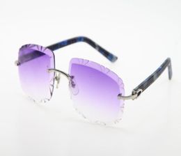 Rimless Blue Plank Sunglasses Fashion High Quality Glasses male and female C Decorationgold metal frame Sunglasses Unisex Gold Bro7124935