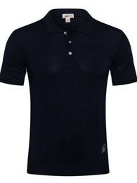 Men T Shirts Silk Summer Brioni Business Casual Embroidery Breathable Short Sleeve T-shirts