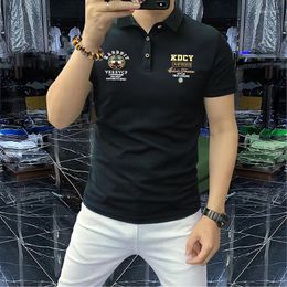 Men's Polos Eagle Letter T-Shirts Mens Summer Designer Embroidered Badge Fashion Shirts Diamond Slim Fitting Male Tees Clothes