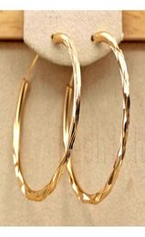 Hoop Huggie Trendy Large Earrings For Women Gold Filled Geometry Concave And Convex Pageant Fashion Jewelry1696431