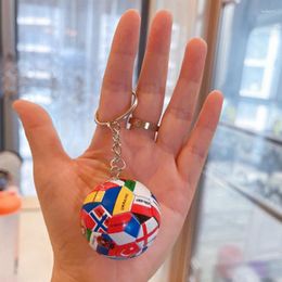 Keychains 1Pc Simulation Sports Football Pendant Keychain Countries Ball Flag Key Chain For Car Bag Backpack Accessories Gift