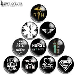 10mm 12mm 14mm 16mm 20mm 25mm 30mm 571 Nurse Round Glass Cabochon Jewelry Finding Fit 18mm Snap Button Charm Bracelet Necklace51570751