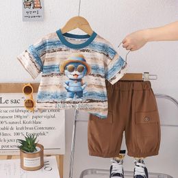 Clothing Sets 2024 Designer Baby Boy 18 Months Old Summer Clothes For Kids Cartoon O-neck Short Sleeve T-shirts Shorts 2PCS Boys Outfits Set