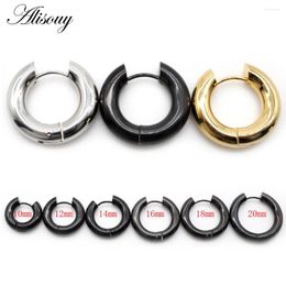 Hoop Earrings Alisouy 2 Pieces Small Stainless Steel Circle Round Huggie For Women Men Ear Ring Bone Buckle