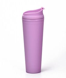 Doublelayer Plastic Frosted Tumbler 22OZ Matte Plastic Bulk Tumblers With Lids for Outdoor Sport Camping sea CG0016933308