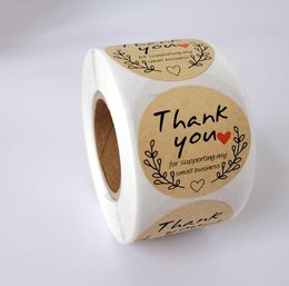 500pcsRoll Printed Love Thank You Adhesive Stickers Labels 1Inch Envelope Seal Package Colour Party Stickerss9600635