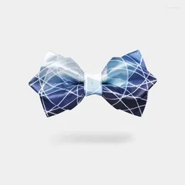 Bow Ties FASHION Male MEN'S 2024 Blue Printing Beam Starry Double Manual Grooms Man Hosting Wedding Retro