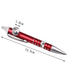 Aluminium Alloy Metal Pipe Ball Pen Shape Smoking Tobacco Pipes Accessories Easy To Carry Unique Design 4 colors Length 135CM4181106