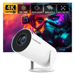 Projectors Transspeed Projector 4K Android 11 HY300 Dual WiFi 6 260ANSI Allwinner H713 BT5.0 1080P 1280 * 720P Cinema Outdoor Portable Projector J240509