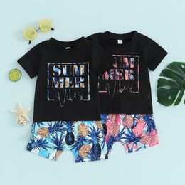 Clothing Sets Pudcoco Infant Born Baby Boy 2Pcs Summer Outfit Short Sleeve Tops Pineapple Print Shorts Set Beachwear 0-3T
