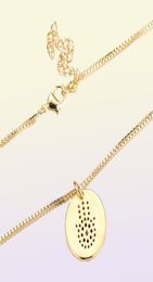 Neovivi Vine Virgin Mary Turkish Eye Pendant Necklaces CZ Moon Star Choker Gold Round Necklace Long Chain Copper Jewellery Gift8335736