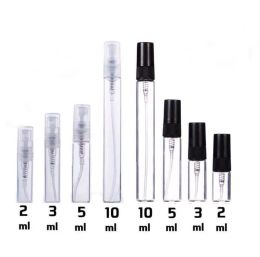 wholesale 2ml 3ml 5ml 10ml Glass Mist Spray Bottle Refillable Perfume Bottles Sample Vial Travel Cosmetic Container Packaging ZZ