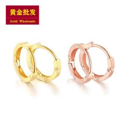 Trendy and fashionable design earrings 18K Gold Earrings Colored Ear Buckles Holes Simple Shop Live Gifts with cart original earring