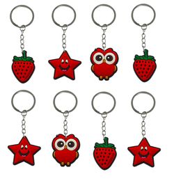 Keychains Lanyards Red Keychain Key Ring For Women Goodie Bag Stuffers Supplies Pendant Accessories Bags Keyring Suitable Schoolbag Sc Otxxl