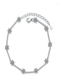 Moissanite Charm Bracelets Silver Bracelet With Ten Diamonds And A Sixpointed Star Jewelry Fawn226670106