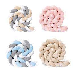 1M 2M 3M born Cot Bumper Baby Braid KnotCradle Braid Crib Bumper Baby Decorations Baby Room Crib Bebe Infant Knot Pillow Room 210812 264w