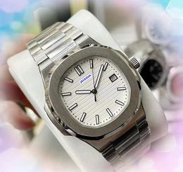 Popular Military Men Big Size Watches Square Dial Face Cool Full Fine Stainless Steel Clock Quartz Automatic Day Date Time Chain Bracelet Calendar Watch