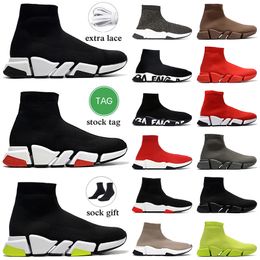2024 Designer Sock Shoes 1.0 2.0 Casual Shoes Mens Womens Runners Speed Trainers Flat Sole Tennis Shoes Women Booties Triple S Green Chaussures Sneakers Dhgate