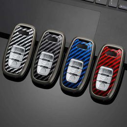 Car Key Zinc Alloy Carbon Fibre Car Remote Key Case Fob For Audi A1 A3 8V A4 B8 B9 A5 A6 C7 A7 A8 Q3 Q5 Q7 S4 S6 S7 S8 R8 TT Accessories T240509