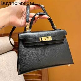 Cowhide Handbag Handmade Mini Bag Fashion Trend Versatile Handheld One Shoulder Crossbody Handprint Cow Leather Small Bag Wedding Bag GirlIQP3