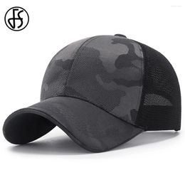 Ball Caps FS Summer Trucker Hat With Mesh Gray Camouflage Baseball Cap For Women Breathable Sunshade Stylish Men Gorras Para Mujer