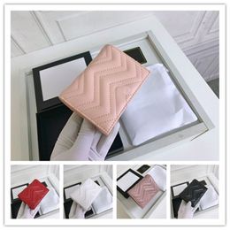 Designer Luxury 466492 Card Case mini Wallet Leather Black Purse Bifold Wallet Gold Hardware