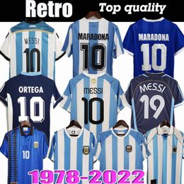 1978 1986 1998 1994 Argentina Retro Soccer jerseys Maradona 1996 2000 2001 2006 2010 Kempes Batistuta Riquelme HIGUAIN KUN AGUERO CANIGGIA AIMAR Football Shirt