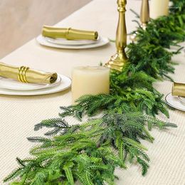 Decorative Flowers 150CM Artificial Plants Christmas Garland Wreath Xmas Home Party Wedding Decoration Pine Tree Rattan Hanging Ornament For
