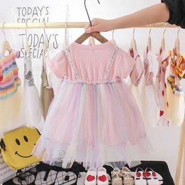 Girl's Dresses Summer Kid Girl Tulle Dress Sequined Straps Princess Tutu Dress Wedding Party Ball Gown Baby Girl Clothing Children Costume A949