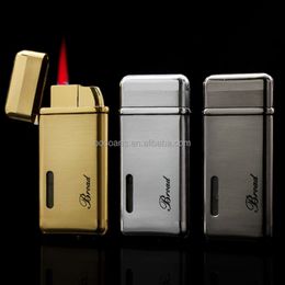 BD Windproof Cigarette Lighter Creative Red Flame Visual Air Window Gas Unfilled Iation Lighter Wholesale